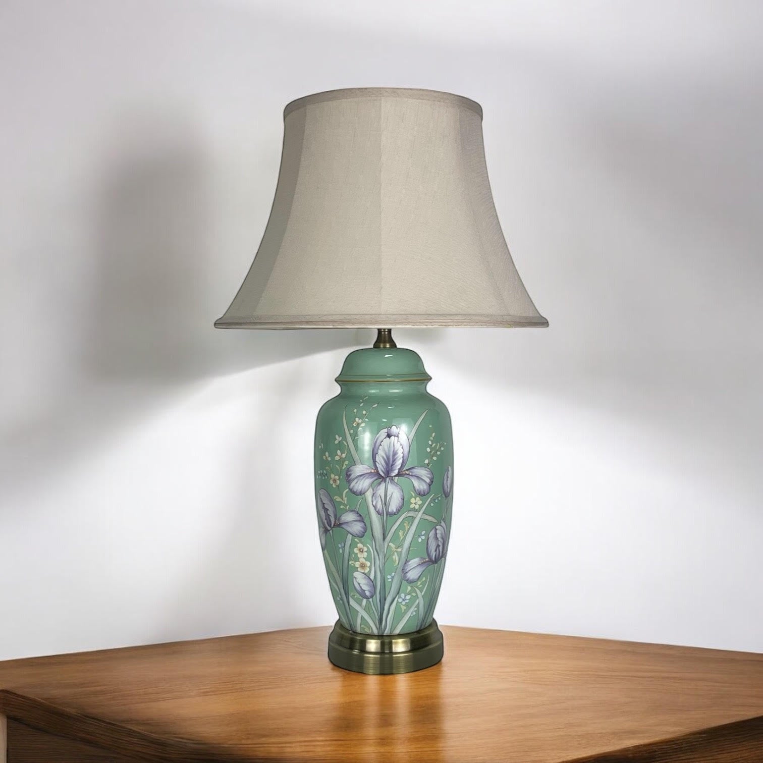 MSL 47cm Traditional Ceramic Table Lamp with Shade, Inline Rocker Switch, Double Insulated
