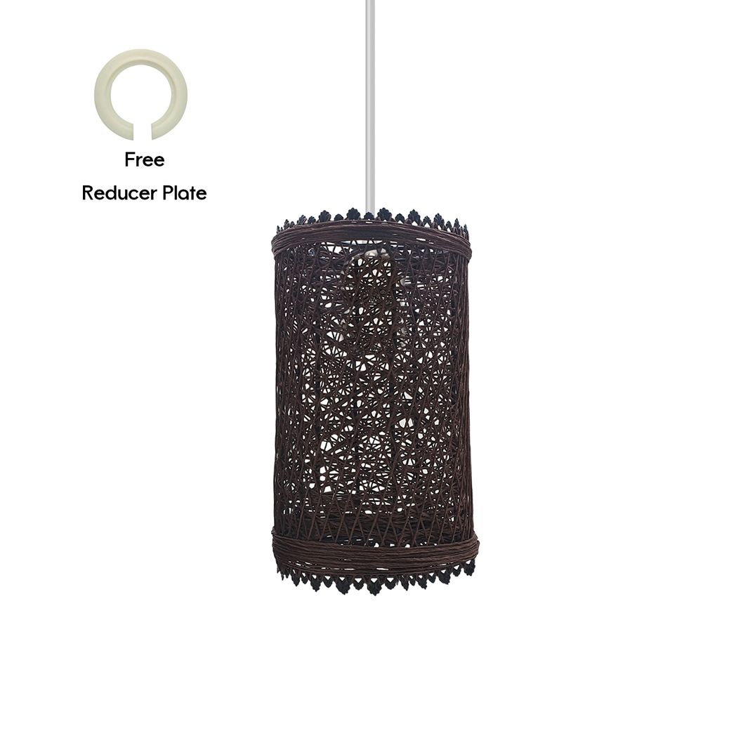 Retro Vintage 1cm Hole Barrel Cage Design Lampshade Easy Fit E27 Base Rattan Style Lamp Light Shades
