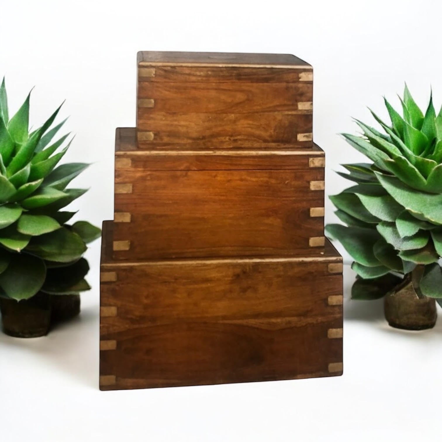 MSL 90cm Set of 3 Wooden Chests