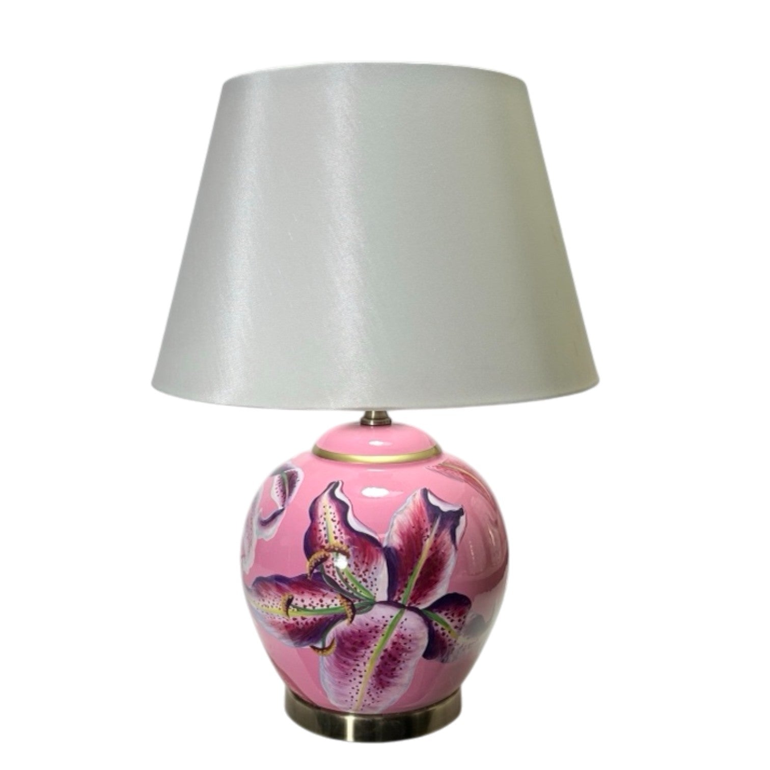 40cm Traditional Ceramic Table Lamp with Shade, Inline Switch, Double Insulated