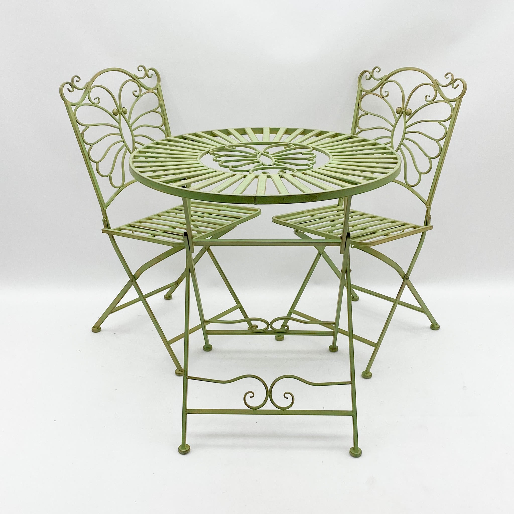 MSL Leaf Green Bistro Set, Sturdy Fold-Away Bistro Set for Storage