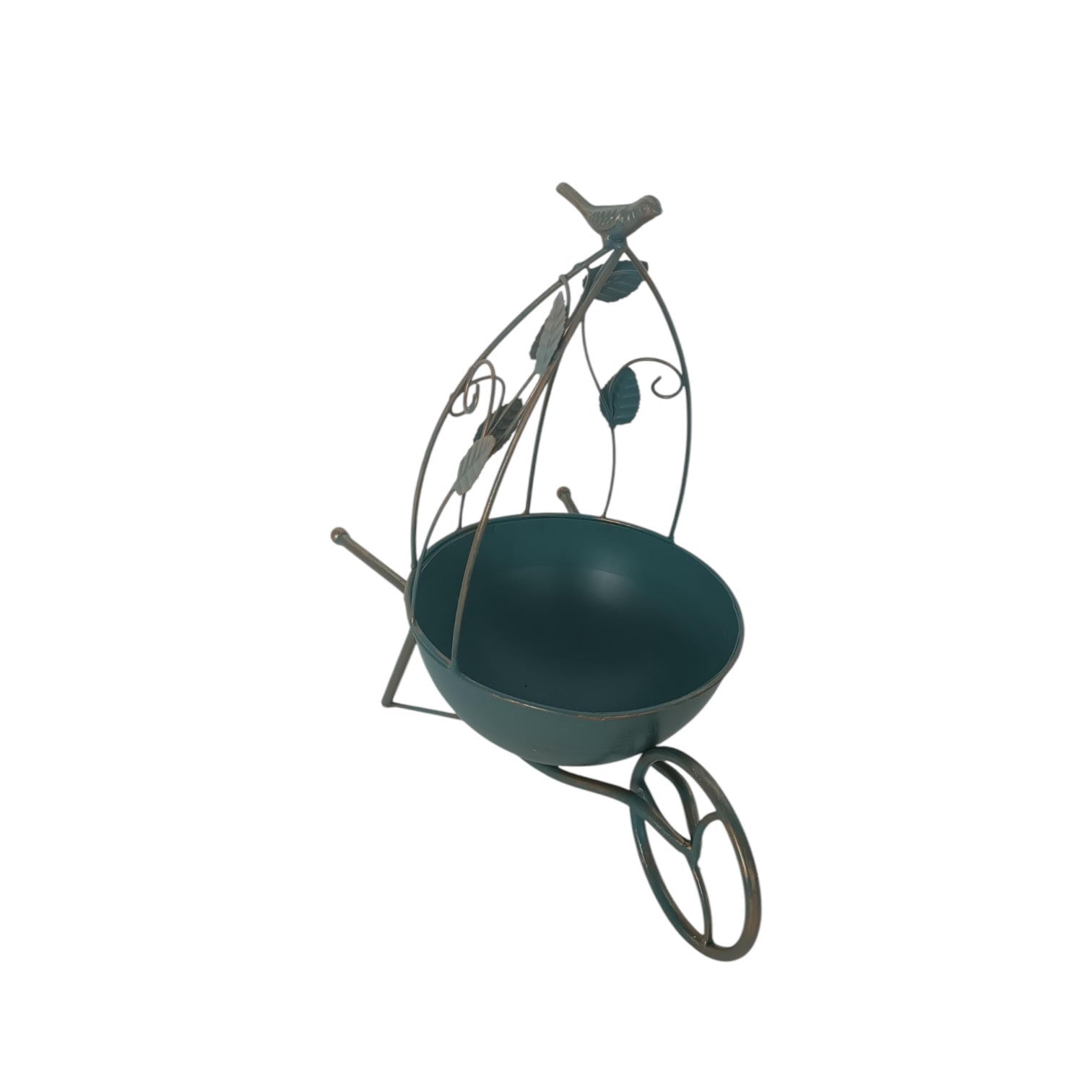 MSL 36cm Blue Metal Garden Planter Pot