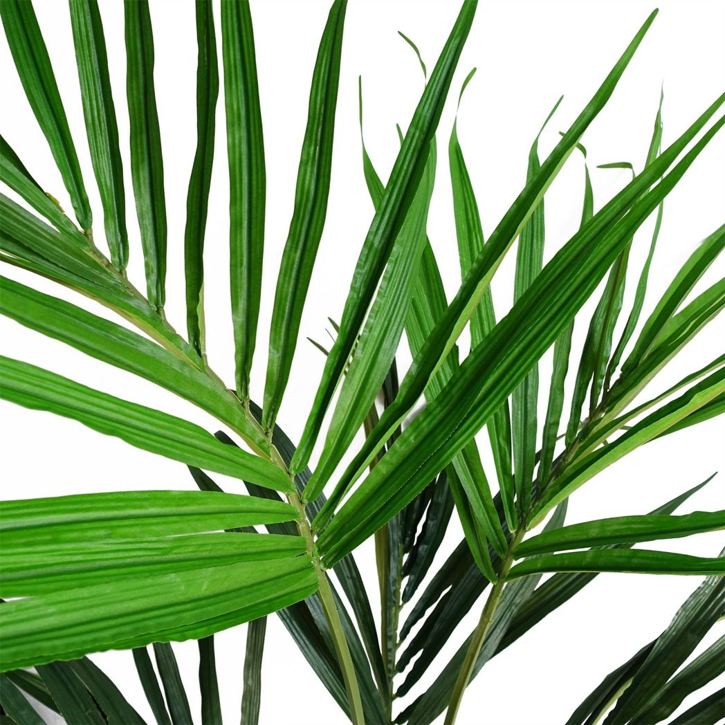 Leaf 130cm Kentia Palm Artificial Tree with Silk Leaves, Wired Branches and Weighted Black Pot