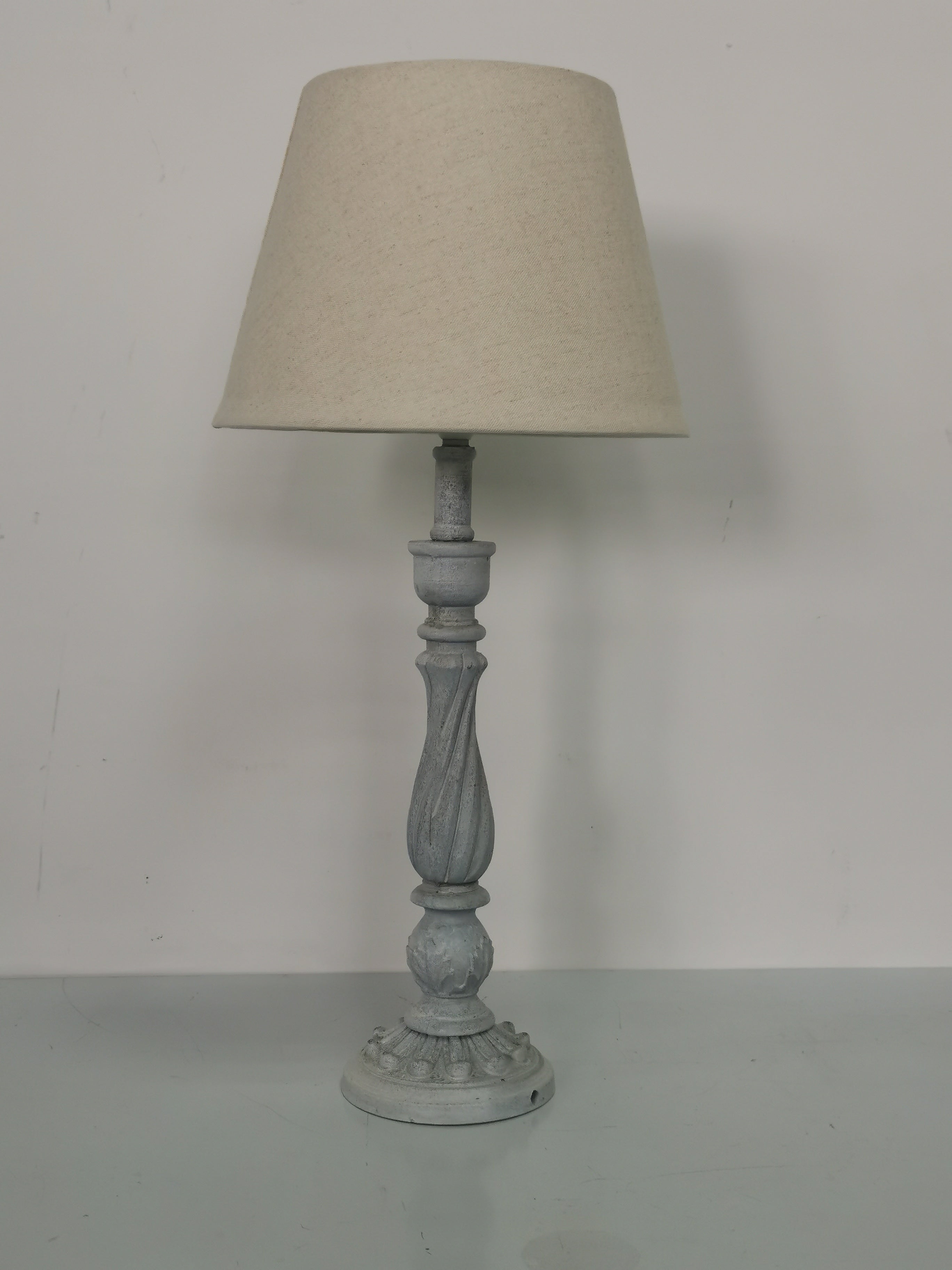 MSL 54cm Traditional Table Lamp with Linen Shade, In-Line Rocker Switch, Double Insulated