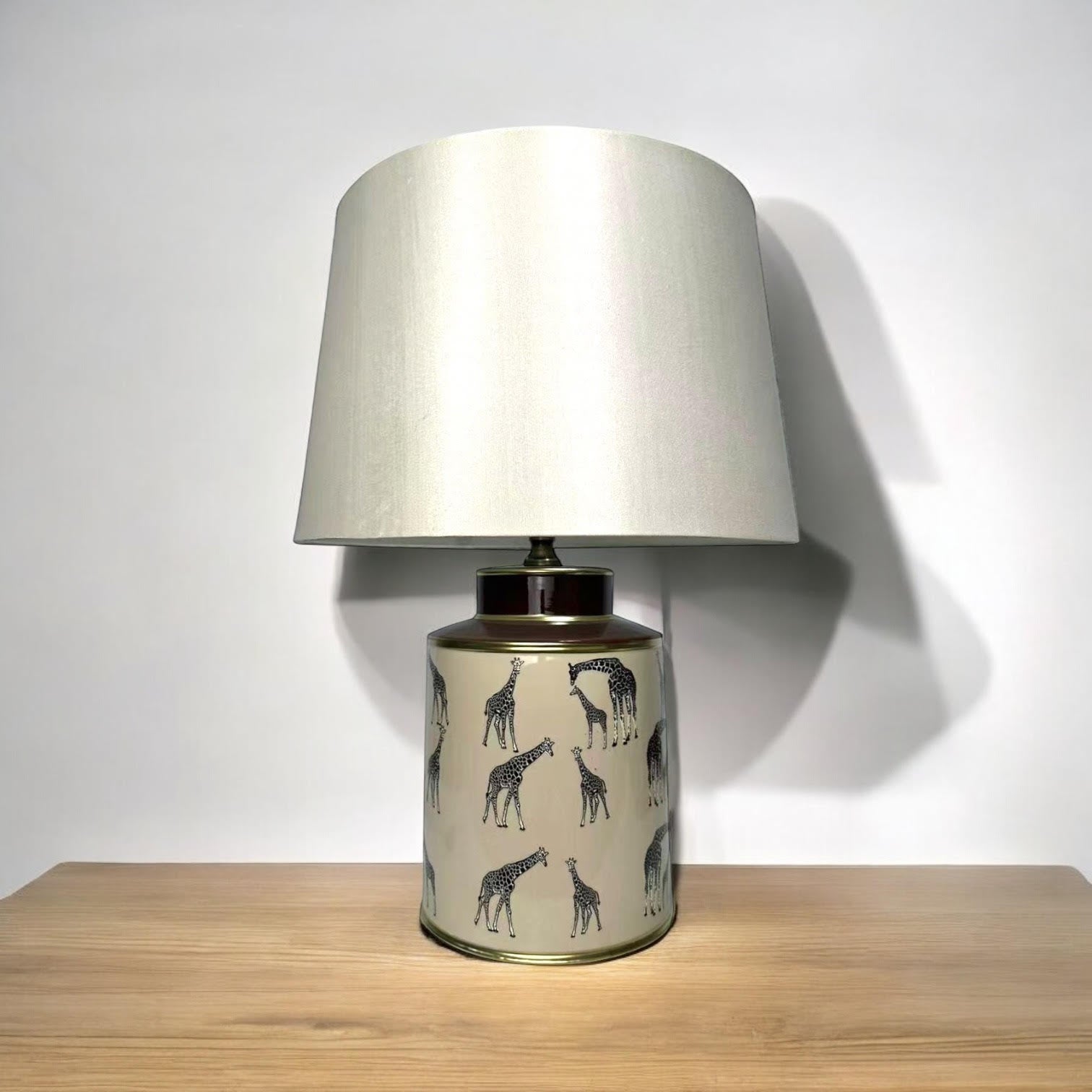 MSL 33cm Traditional Ceramic Table Lamp Base and Shade with Inline Rocker Switch, Double Insulated