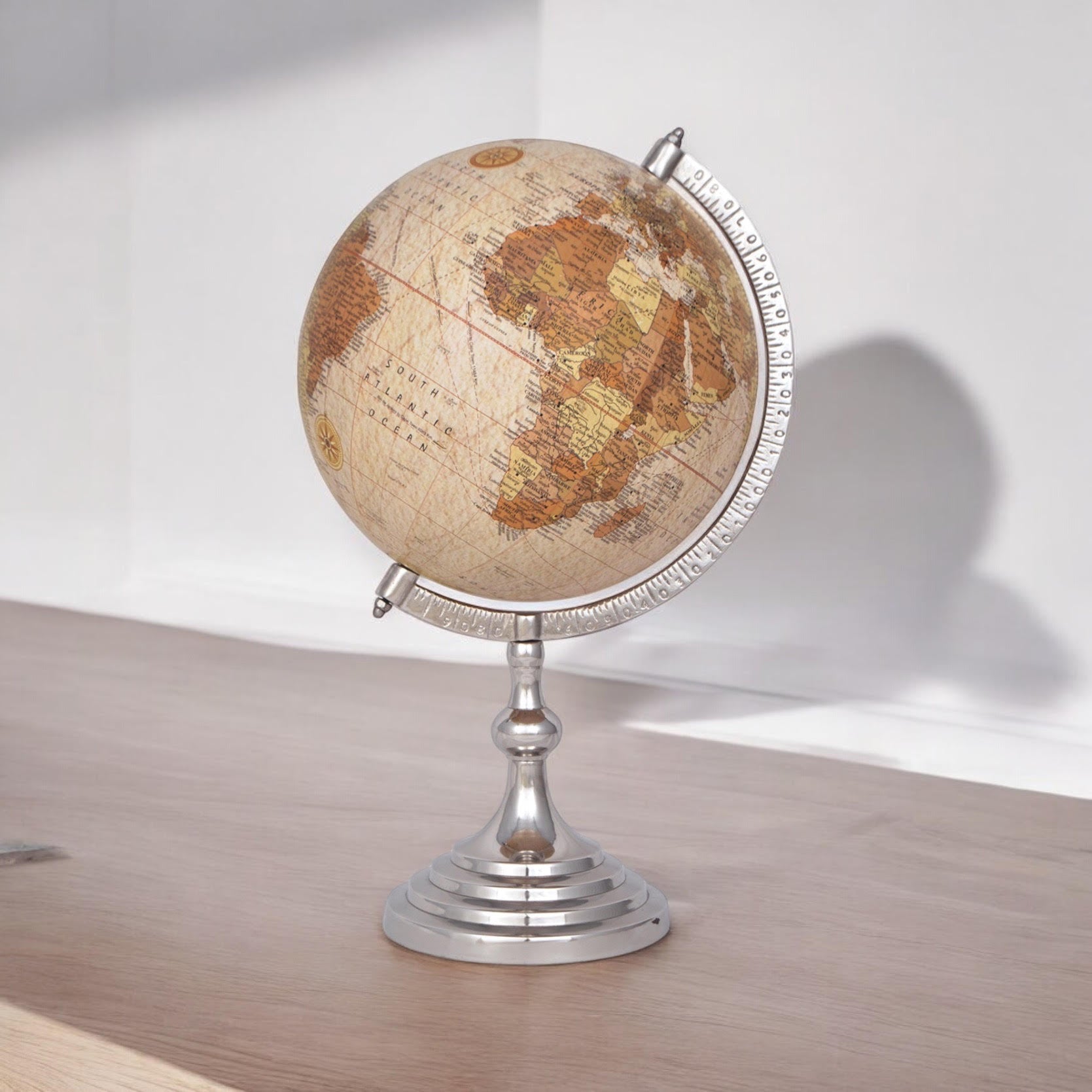 MSL 50cm Decorative Globe with Nickel Base, Hand Finished