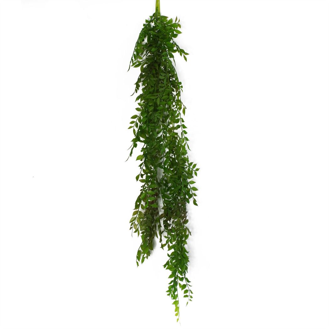 Leaf 100cm Hanging Artificial String of Pearls Fern Plant Dark Green Bare Stem```