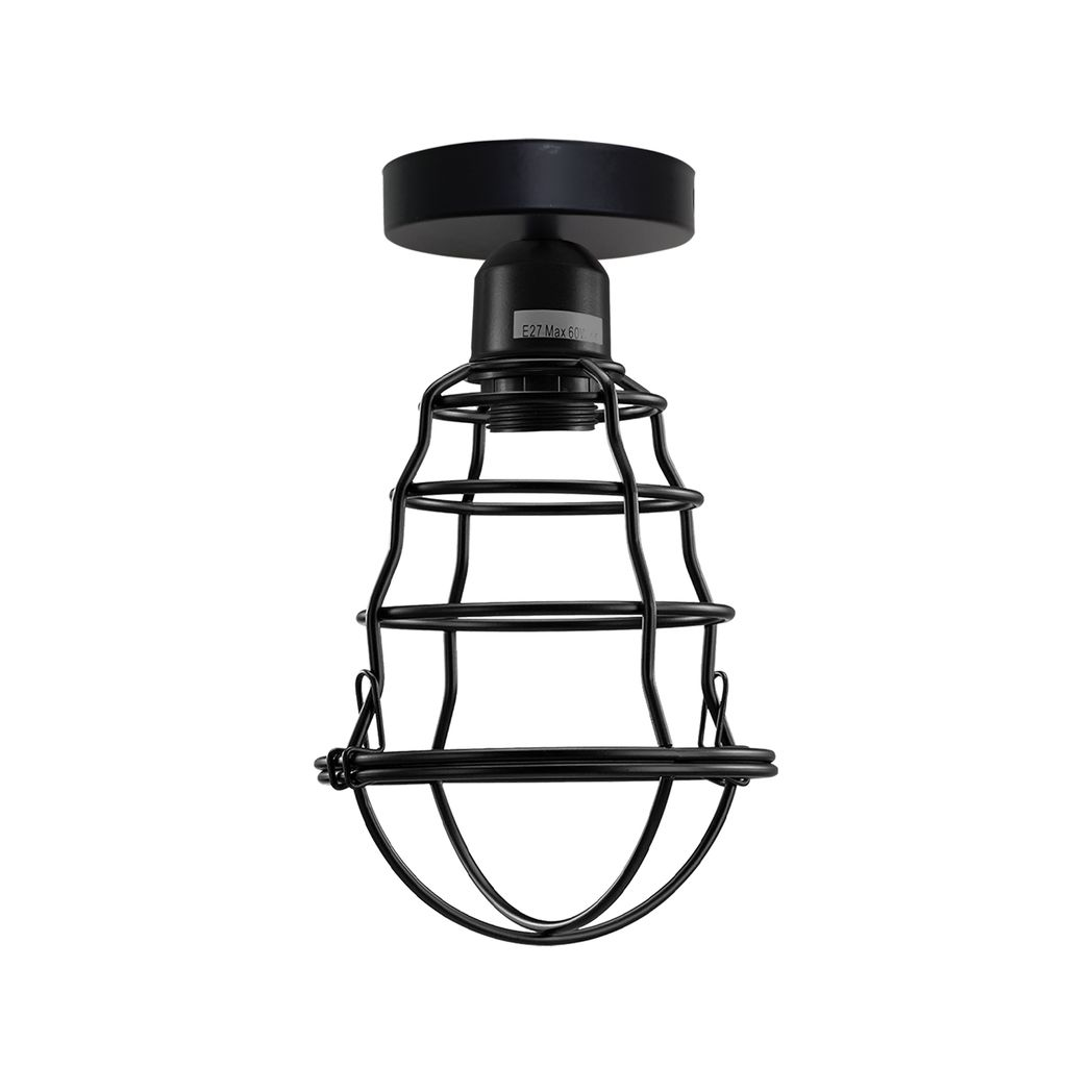 Vintage Industrial Geometric Wire Cage Ceiling Light Holder