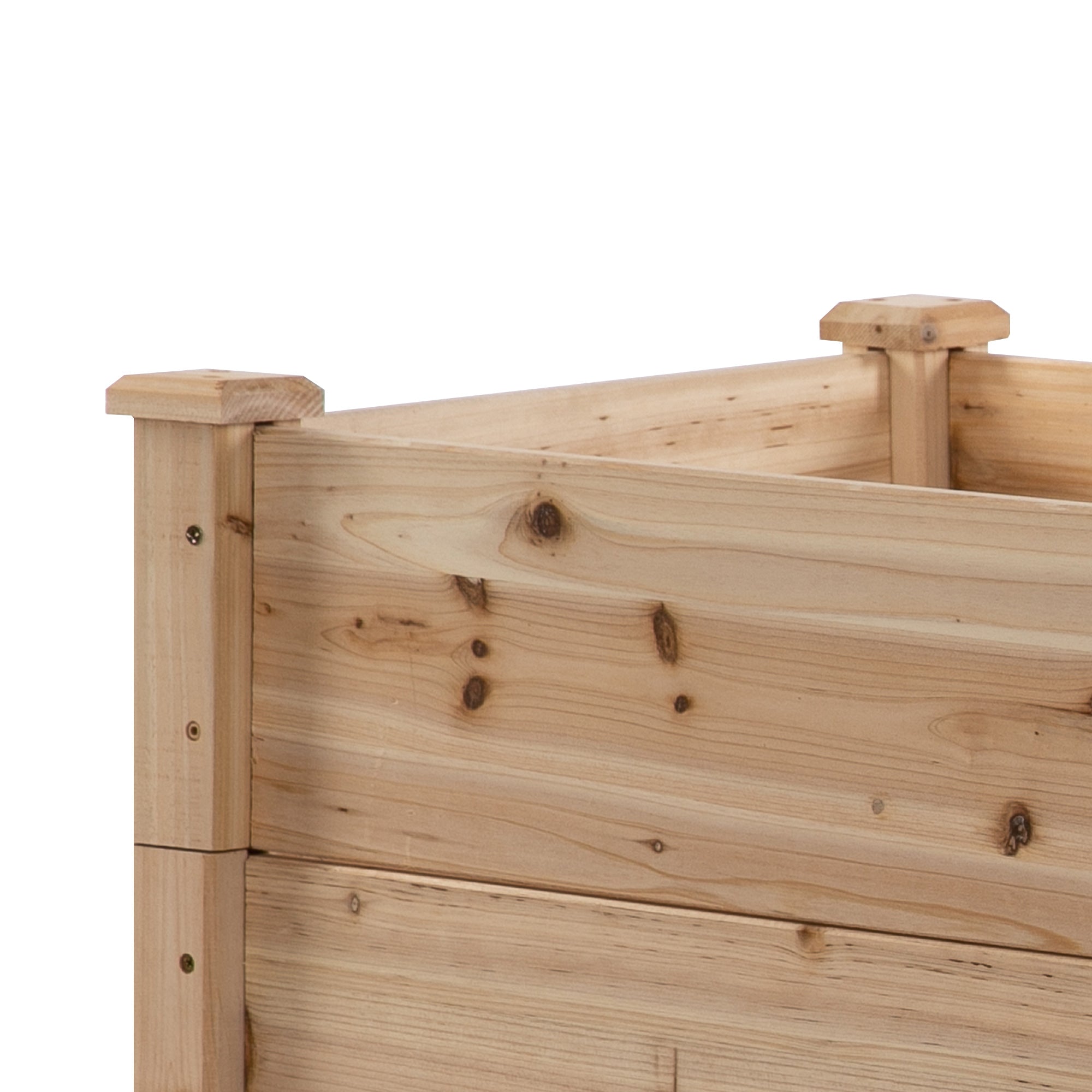 Outsunny Wooden 3-Tier Raised Planter Bed, 124x124x56cm