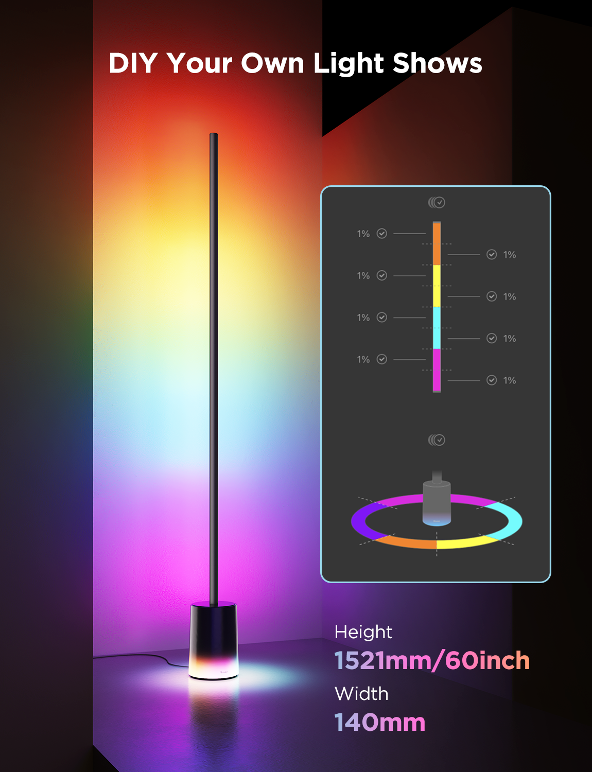 GOVEE BLACK FLOOR LAMP SUPPORT MATTER