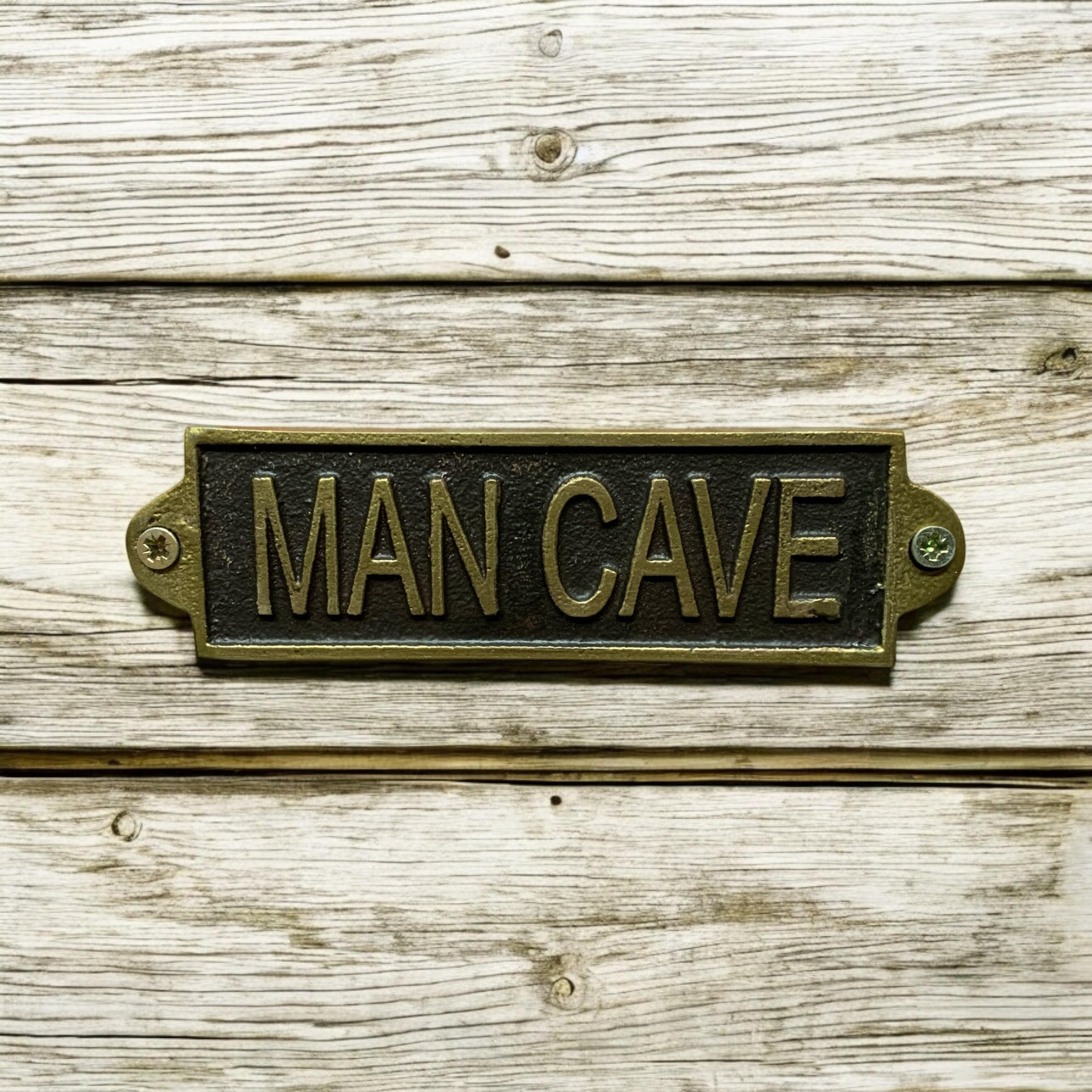 MSL Man Cave Metal Door Sign, Hand Finished Home Decor