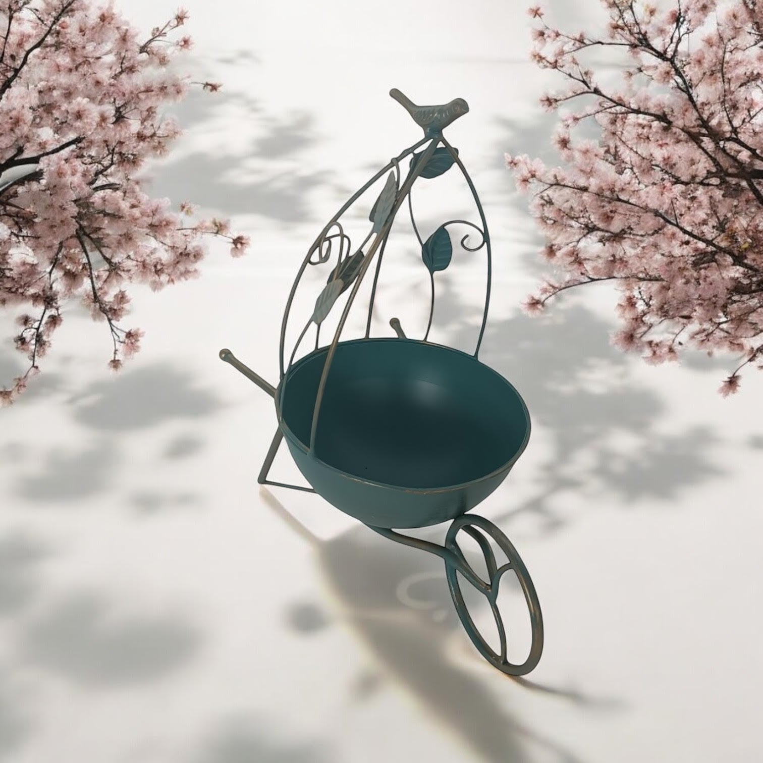 MSL 36cm Blue Metal Garden Planter Pot