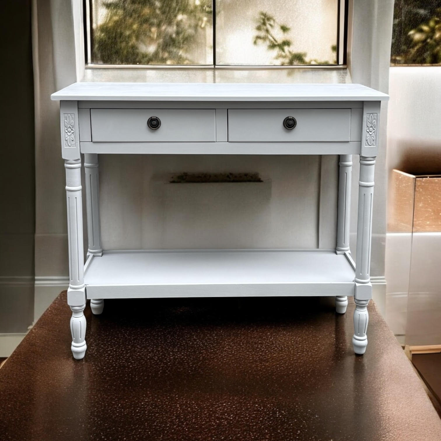 MSL 90cm Hand Finished 2 Drawer Side Table / Bedside Table