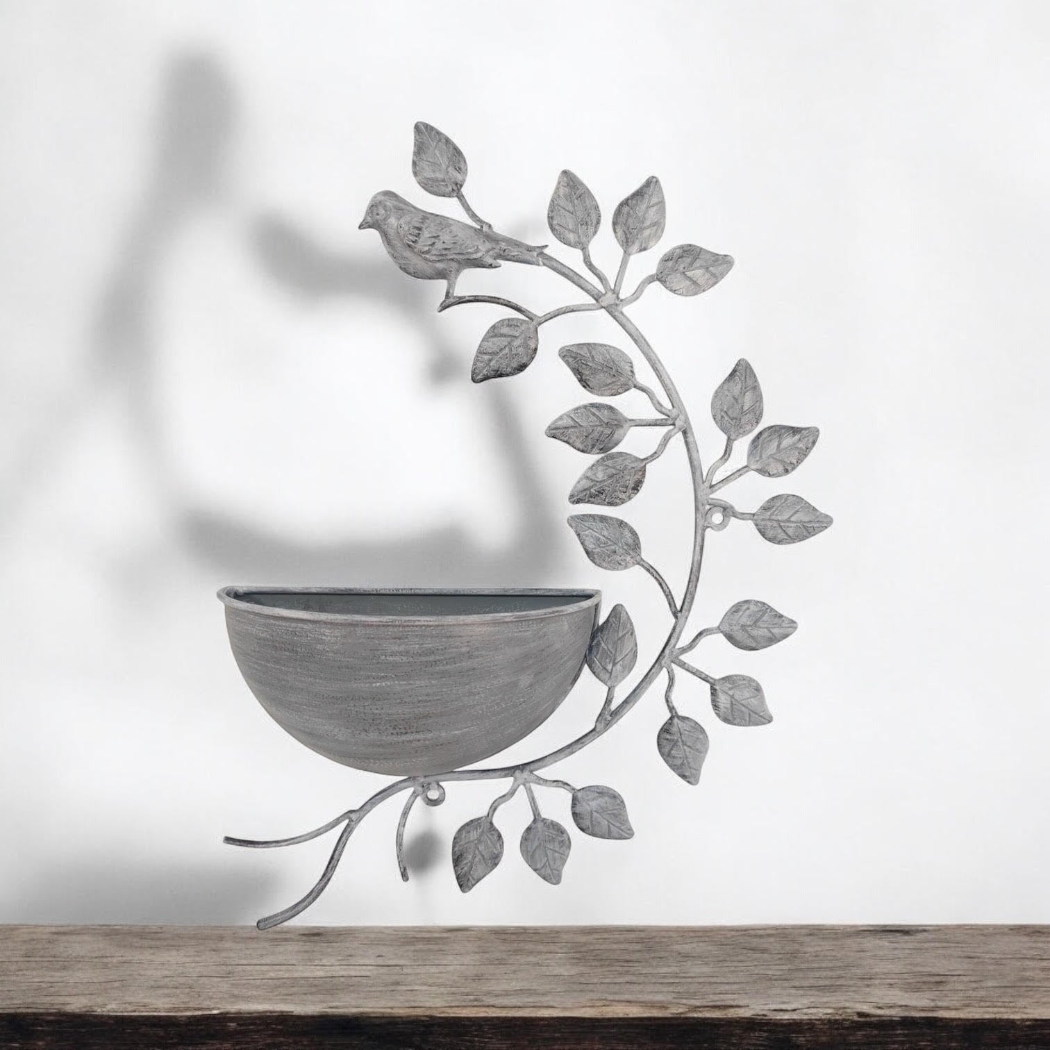 MSL 42cm Grey Metal Garden Planter