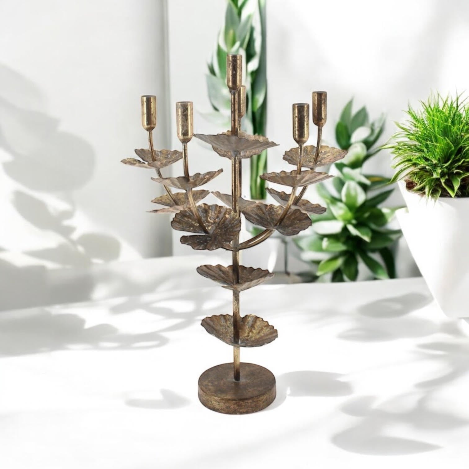 MSL 57cm Gold Metal Candle Holder
