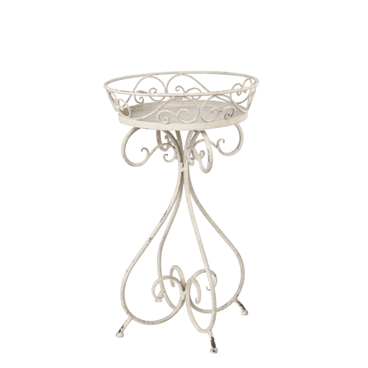 70cm Cream Metal Decorative Table Planter Stand