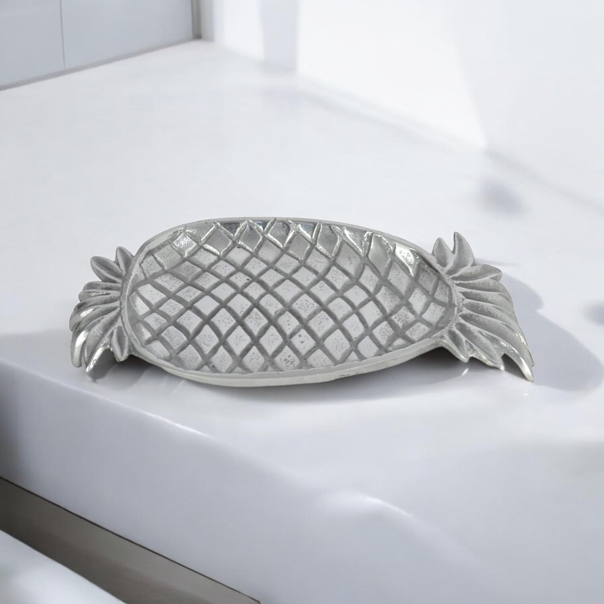MSL 33cm Hand Finished Nickel Plated Pineapple Serving Tray