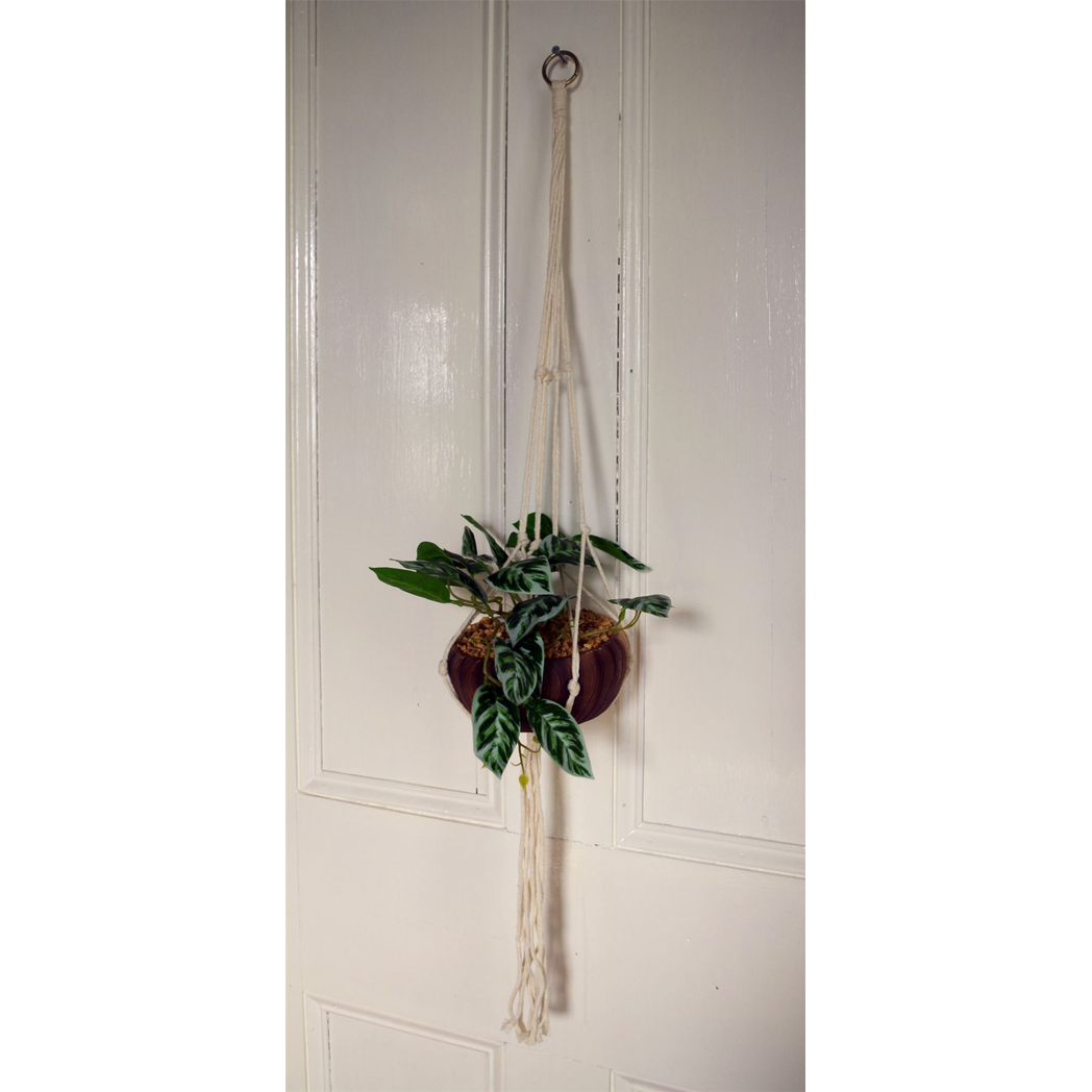 Leaf 85cm Hanging Artificial Potted Pothos Plant with Ceramic Planter