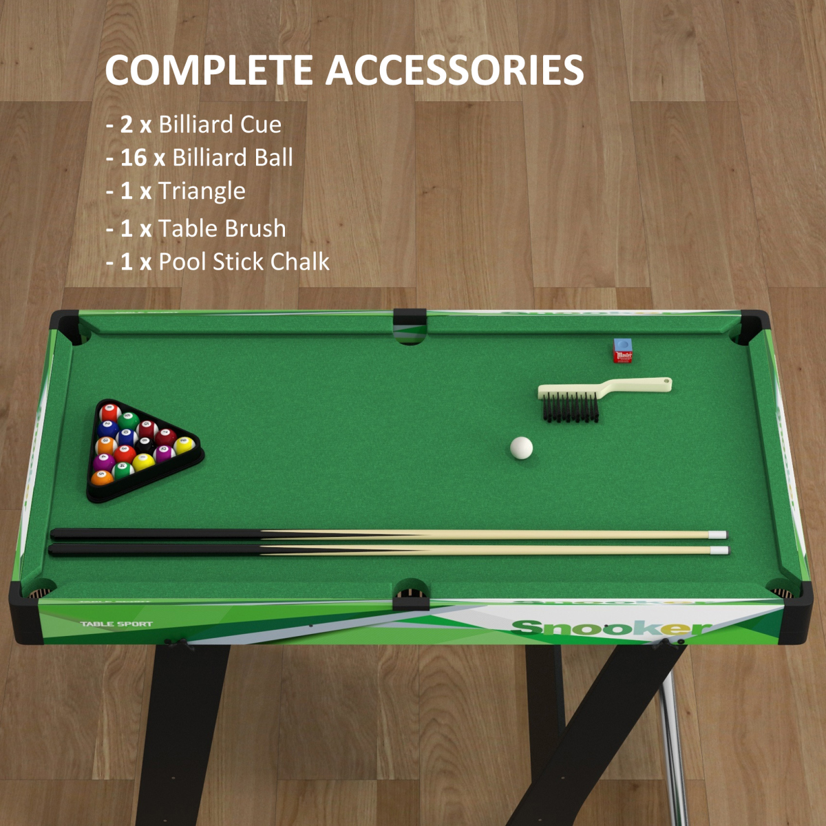SPORTNOW Foldable Freestanding Billiard Table with Accessories