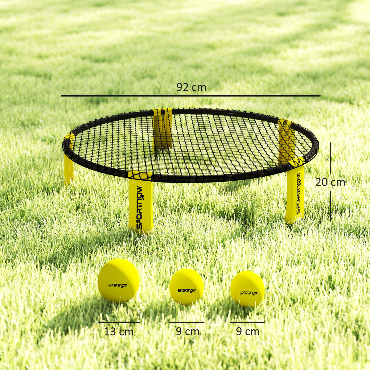 SPORTNOW Spikeball Game Set with Net, 3 Balls & Pump