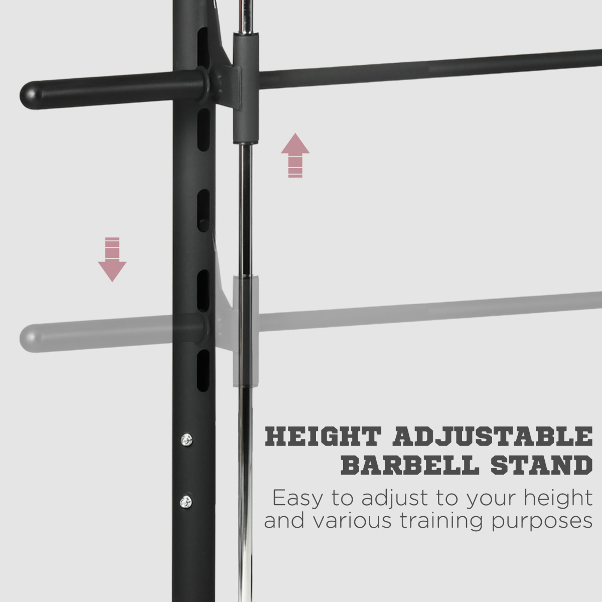 HOMCOM Adjustable Squat Rack with Pull-Up Bar & Barbell Bar