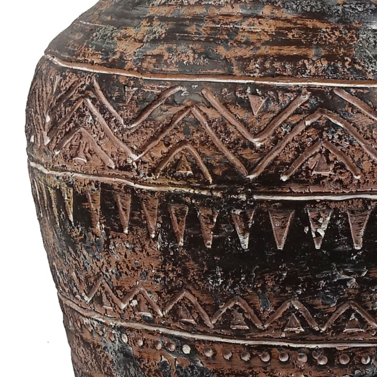 40cm x 32cm Aztec Textured Vase Fibreglass Composite Planter