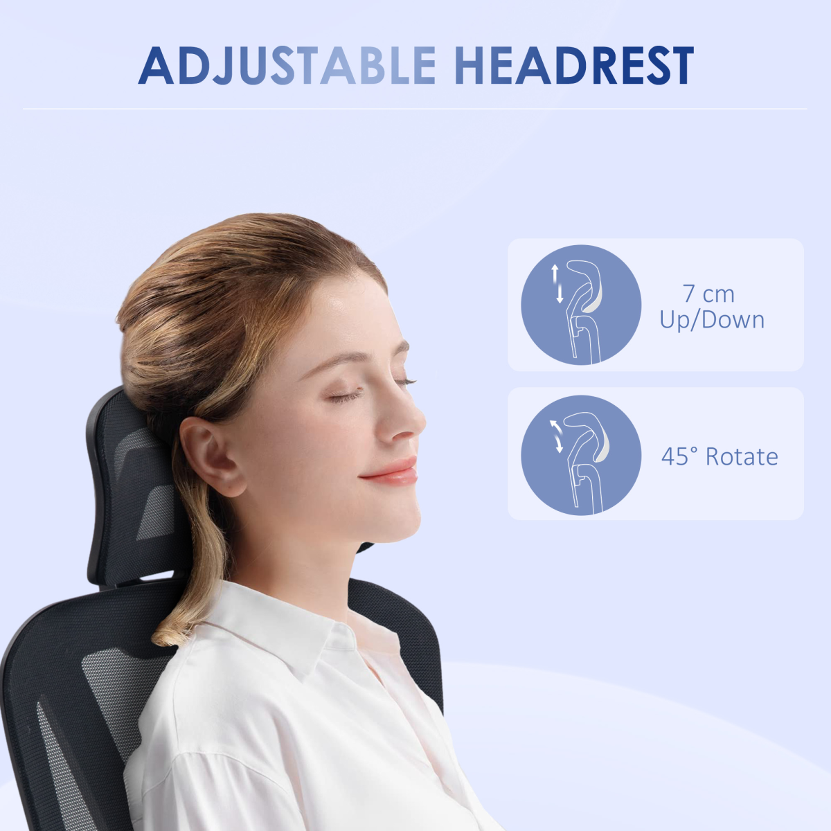 Vinsetto Mesh Office Chair Swivel Desk Chair w/ Adjustable Height Headrest Black