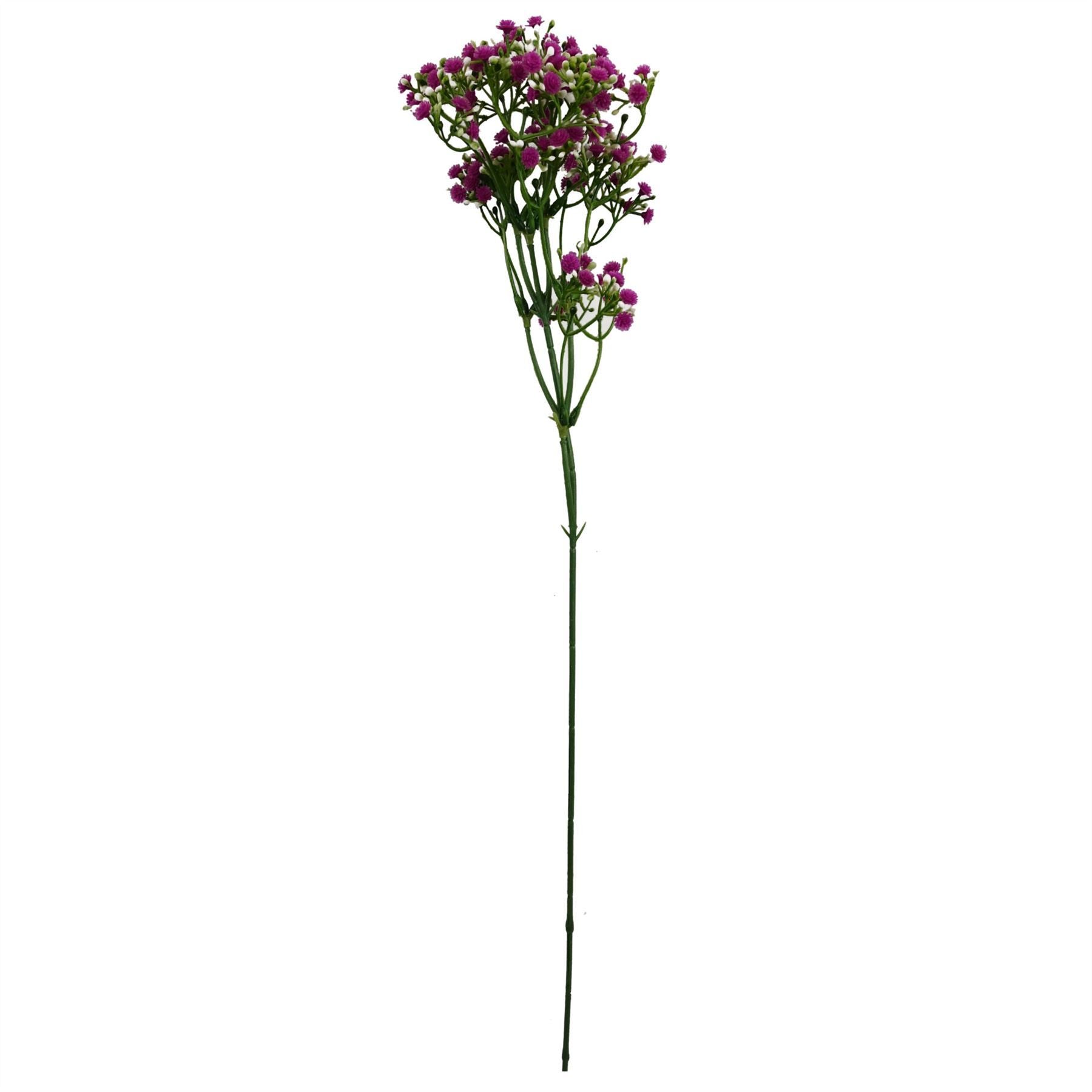 Leaf 55cm Pink Gypsophila Artificial Flower Stem with Wired Shapable Stem