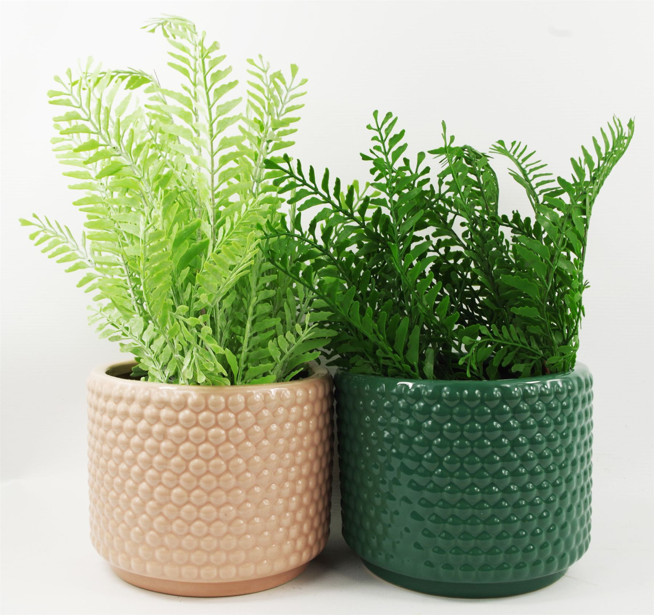 Dusty Pink Raised Dots Ceramic Plant Pot 15 x 15 x 12.5cm, Indoor Use Only