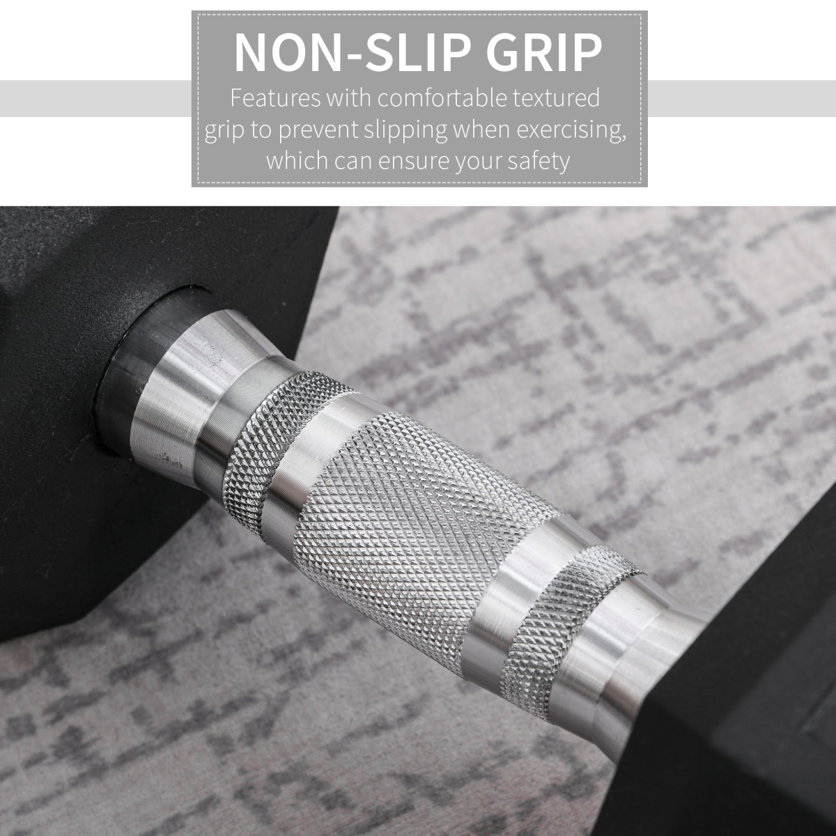 12.5kg Single Rubber Hex Dumbbell with Steel Core for Home Gym