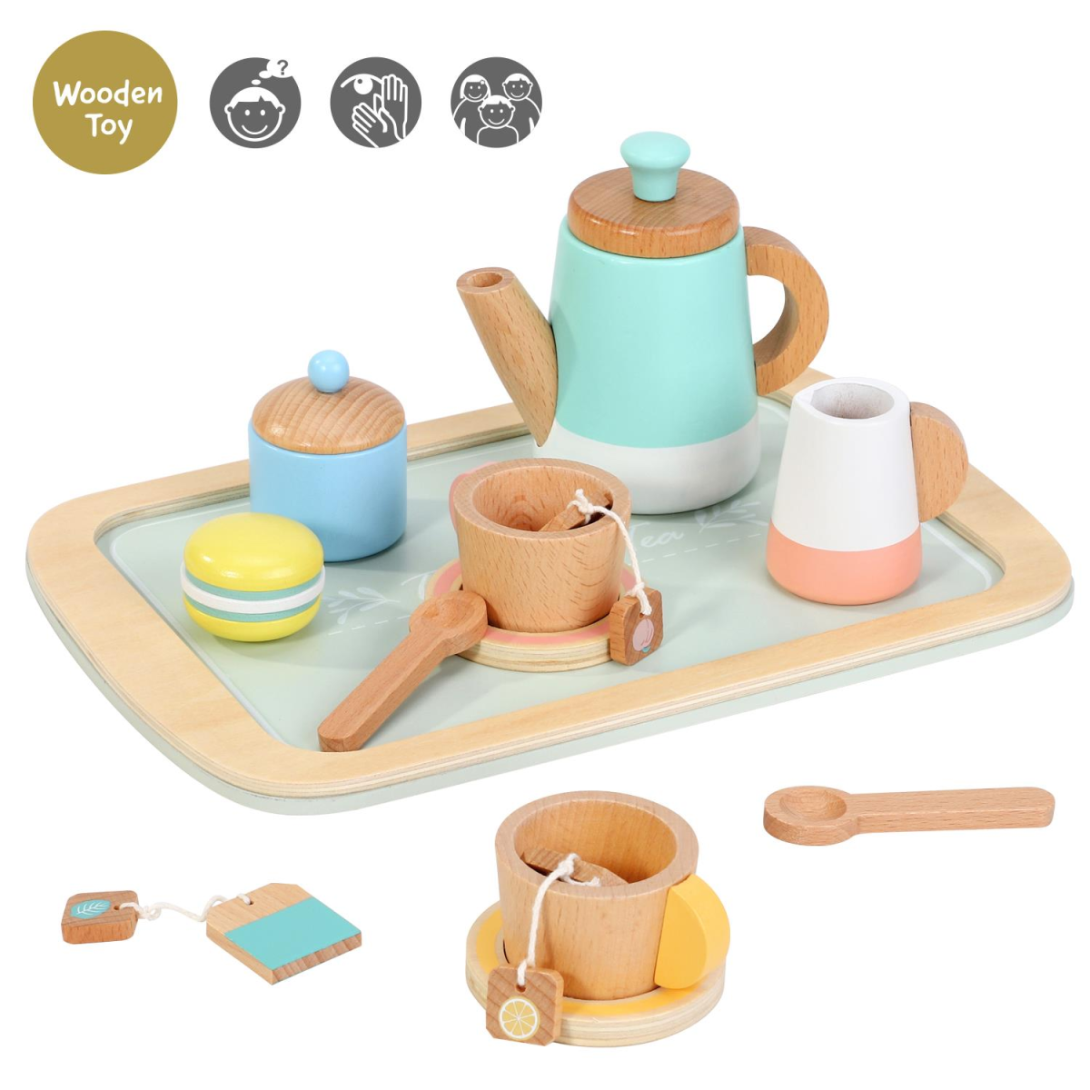 SOKA Play Imagine Learn Pretend Play Tea Set, 16-Piece Complete Set