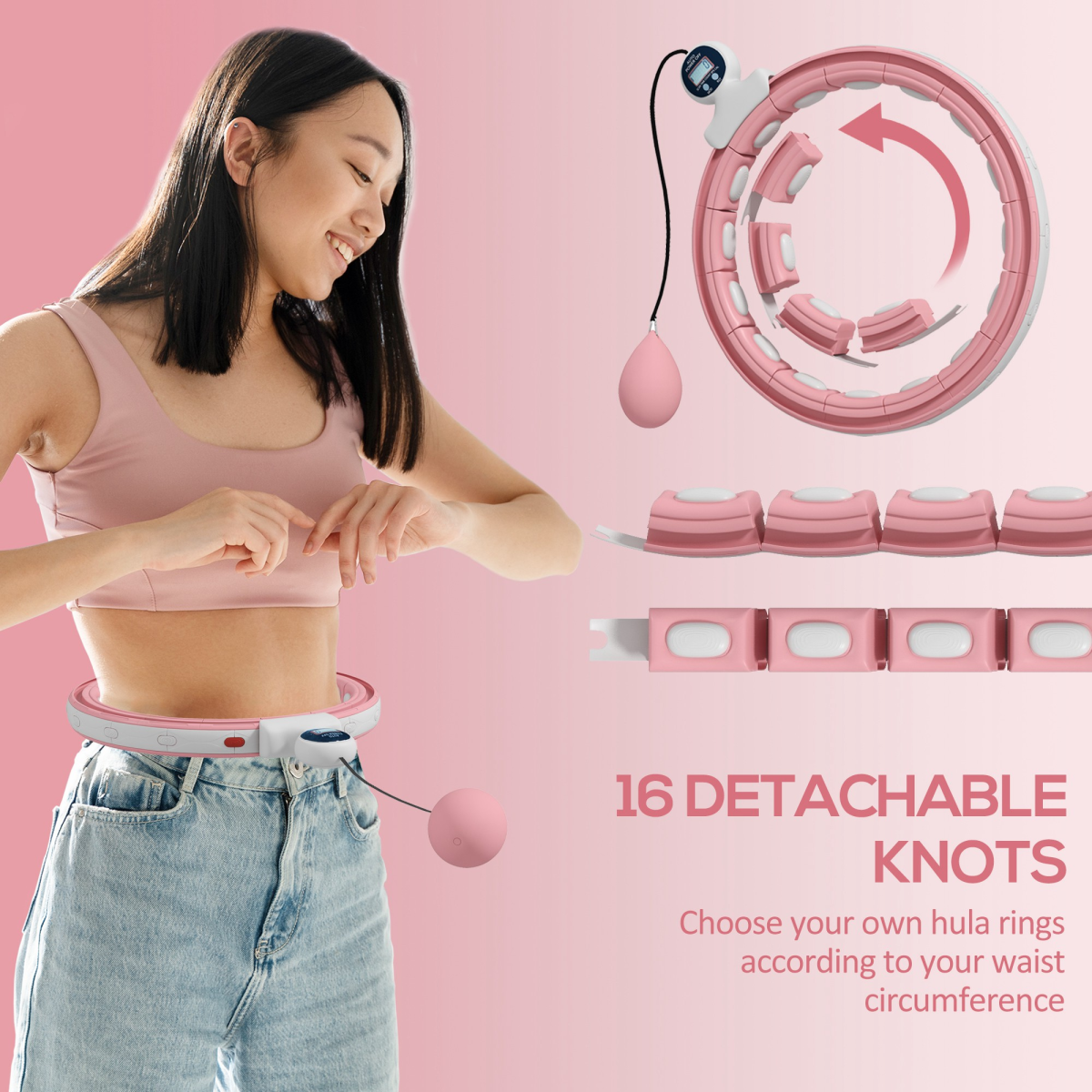 SPORTNOW Adjustable Waist Massager with Digital Counter