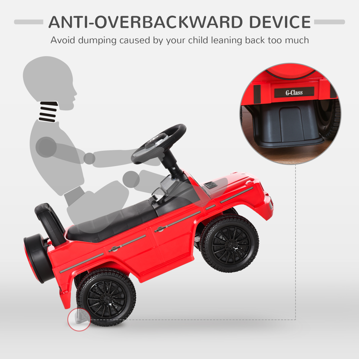 Mercedes-Benz G350 Licensed 3-in-1 Kids Ride-On Sliding Car, Red