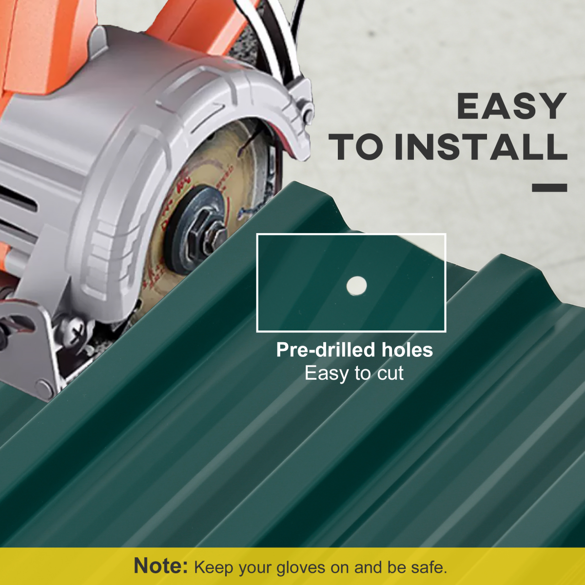 Outsunny Pack of 12 Galvanised Steel Roofing Sheets, Green