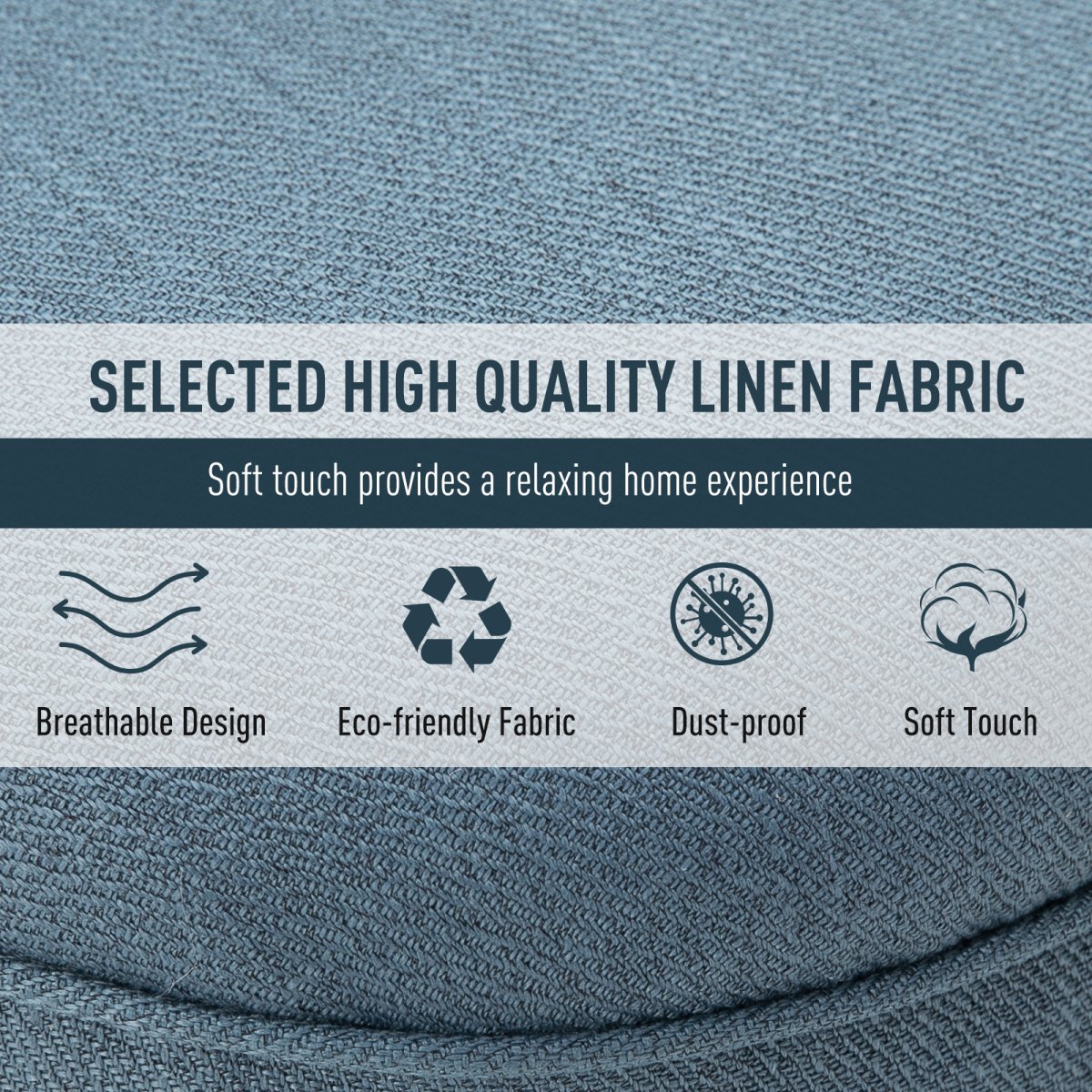 HOMCOM Retro Linen-Look Upholstered Accent Chair with Pillow, Wooden Legs