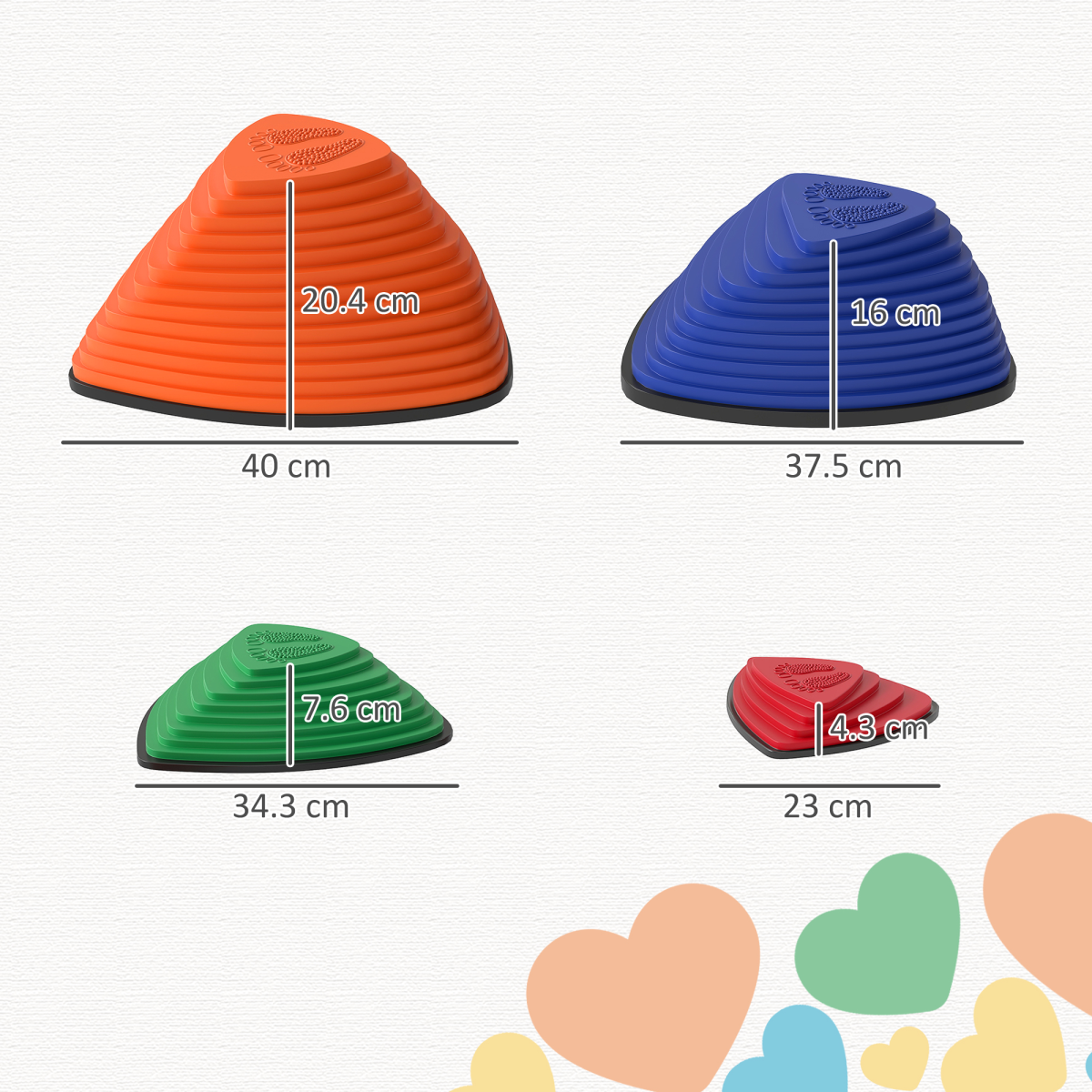 AIYAPLAY 11-Piece Non-Slip Stepping Stones for Kids Balance Training