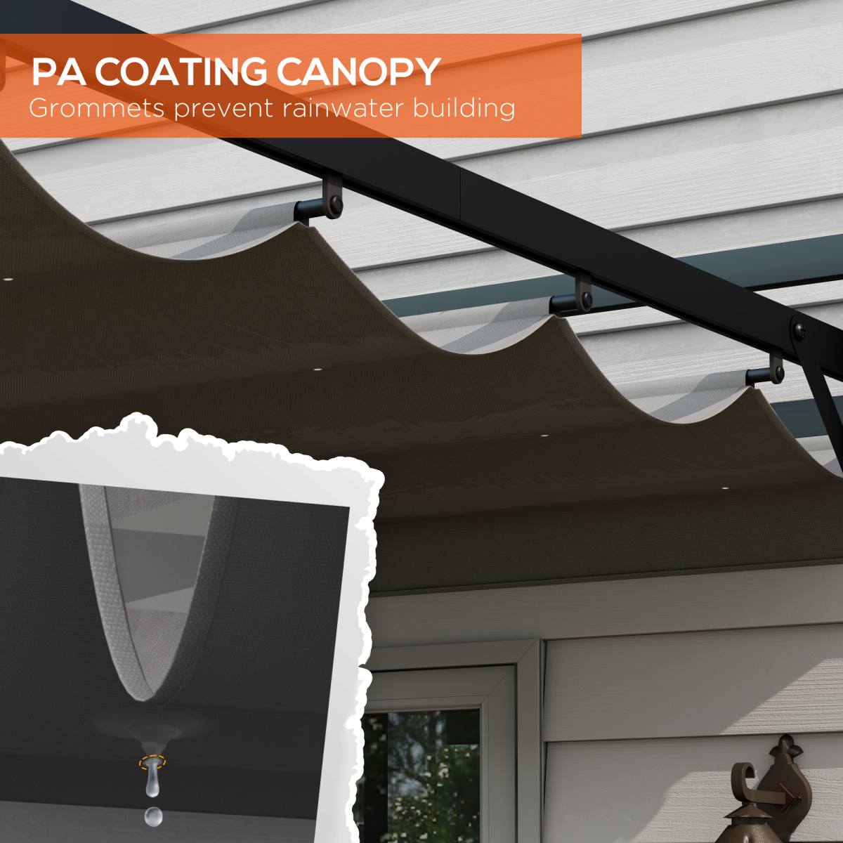Outsunny 3 x 4m Pergola with Retractable Roof and Aluminium Frame, Grey