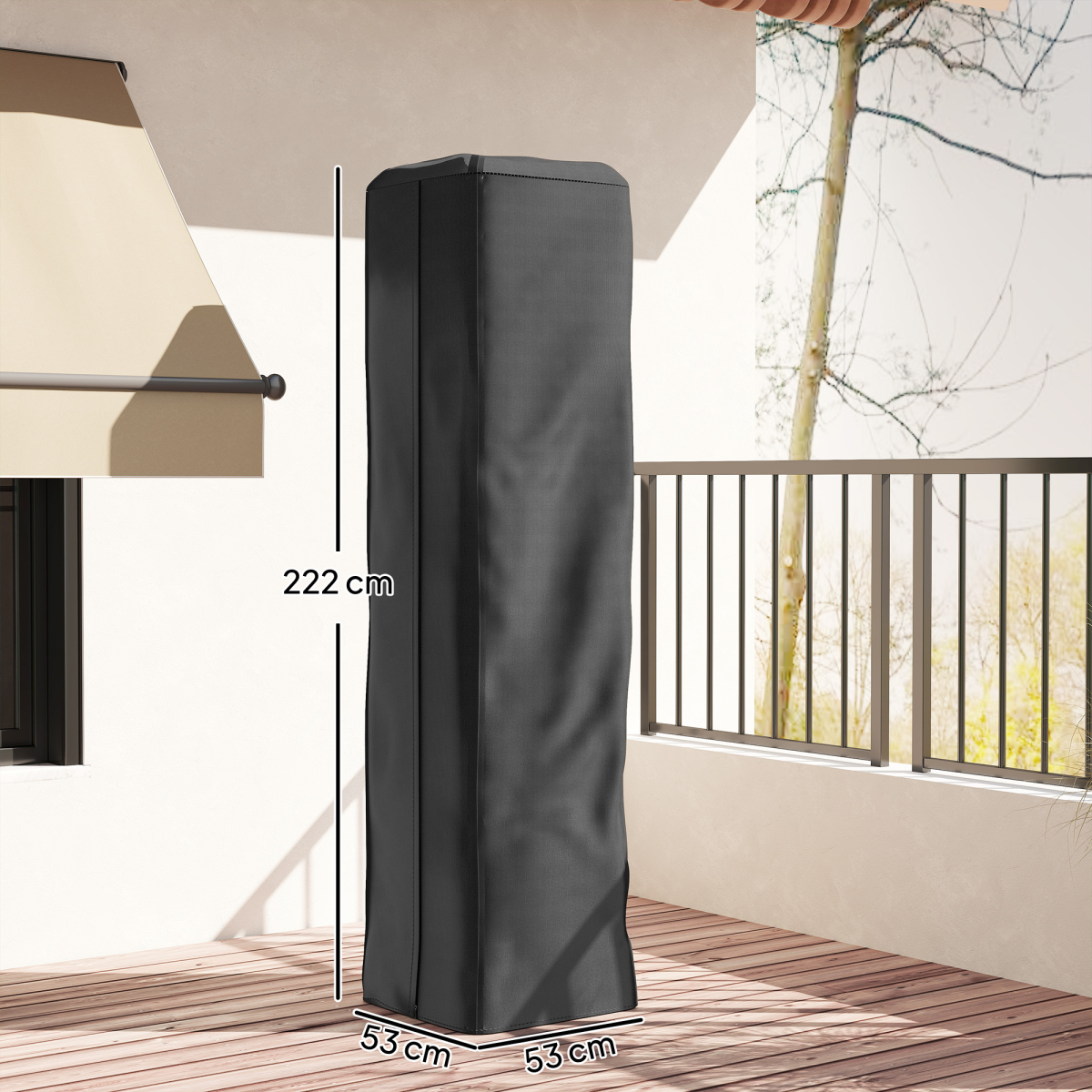Outsunny Heavy-Duty Gas Pyramid Patio Heater Cover, Black