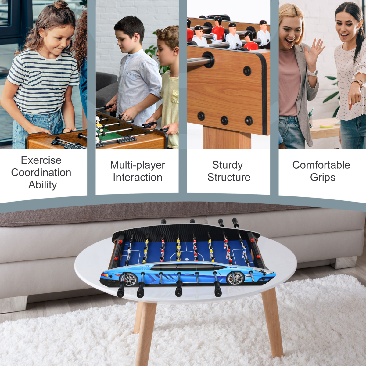 2ft Foosball Table Arcade Competition Sized for Kids and Adults, Indoor, HOMCOM