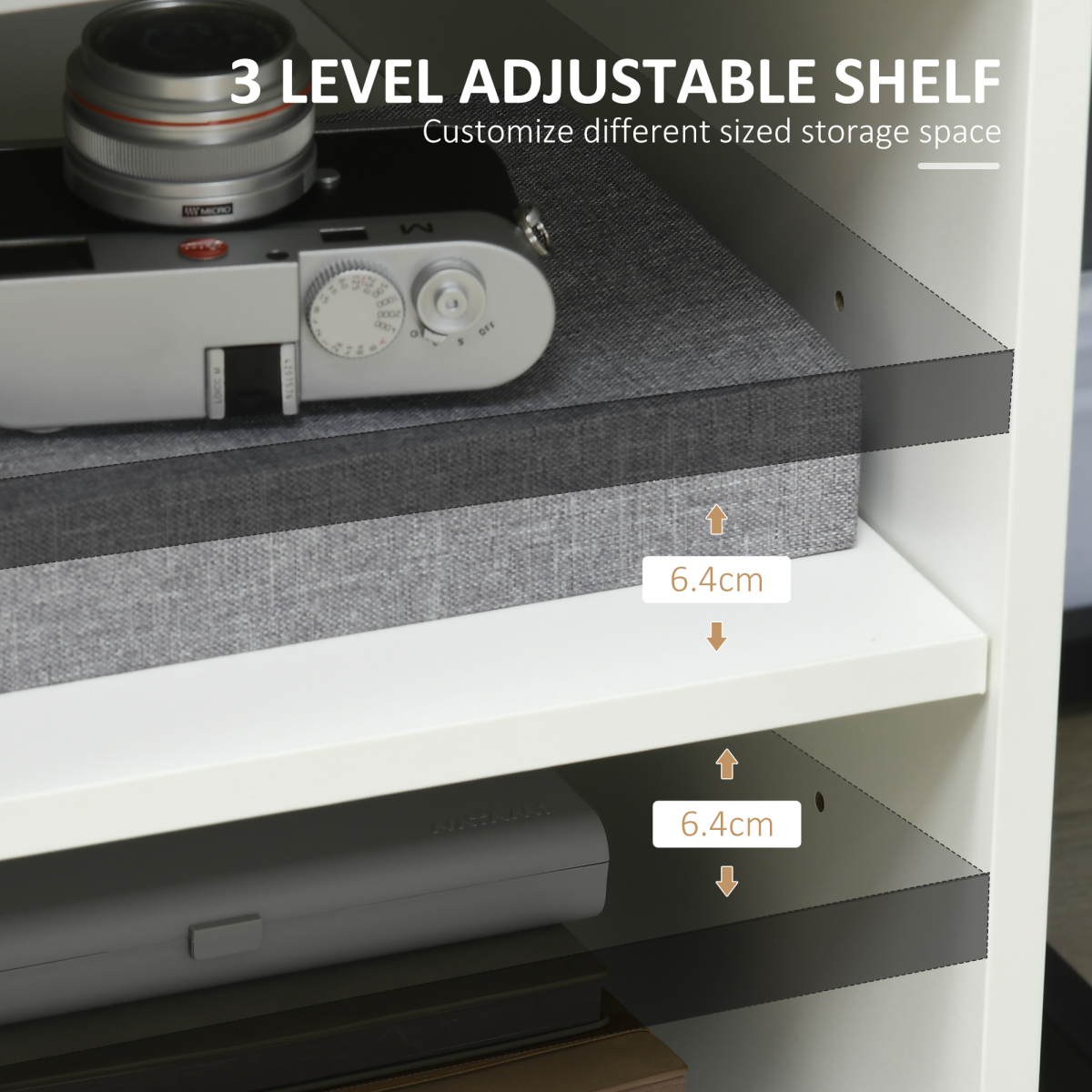 Multi-Storage Printer Unit for Office Organisation with 5 Compartments and Wheels