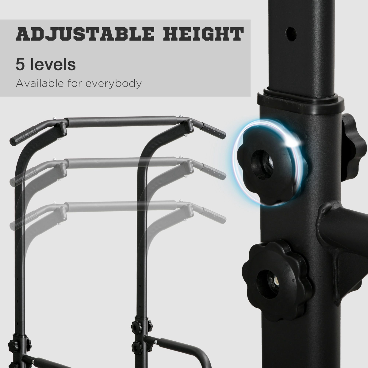 HOMCOM Adjustable Power Tower Pull Up & Dip Station Home Gym