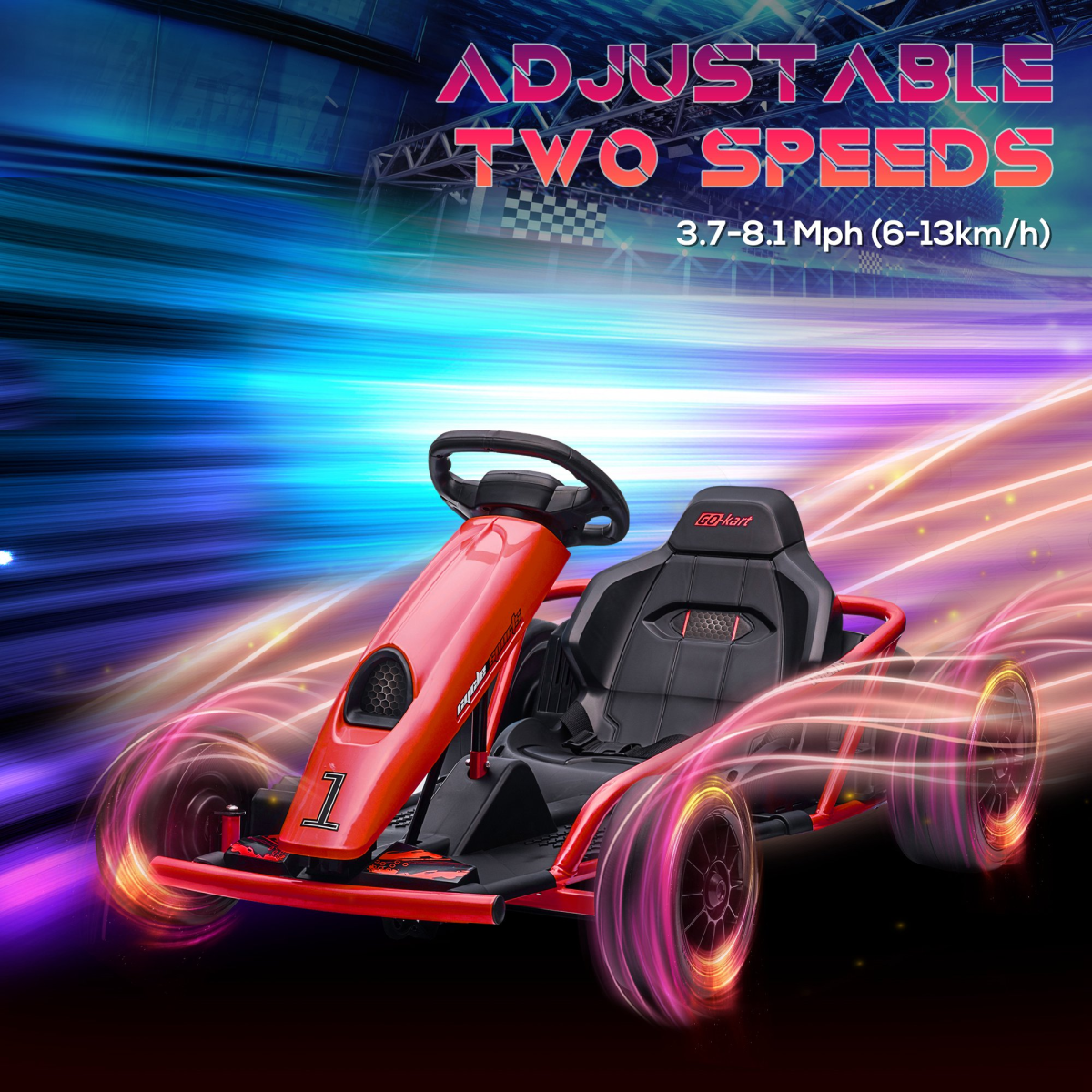 HOMCOM 24V Electric Go Kart for Kids with Music, Horn, Soft Start
