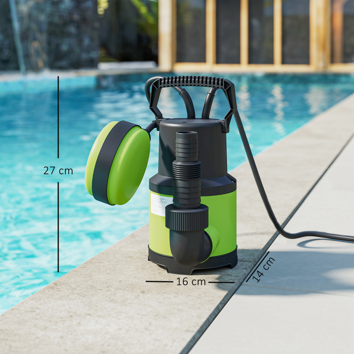 Outsunny 400W Automatic Sump Pump with Float Switch, 9000L/H