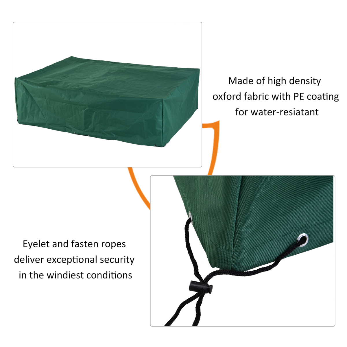 Outsunny Furniture Cover for Large Patio Sets, 222 x 155 x 67 cm, Green