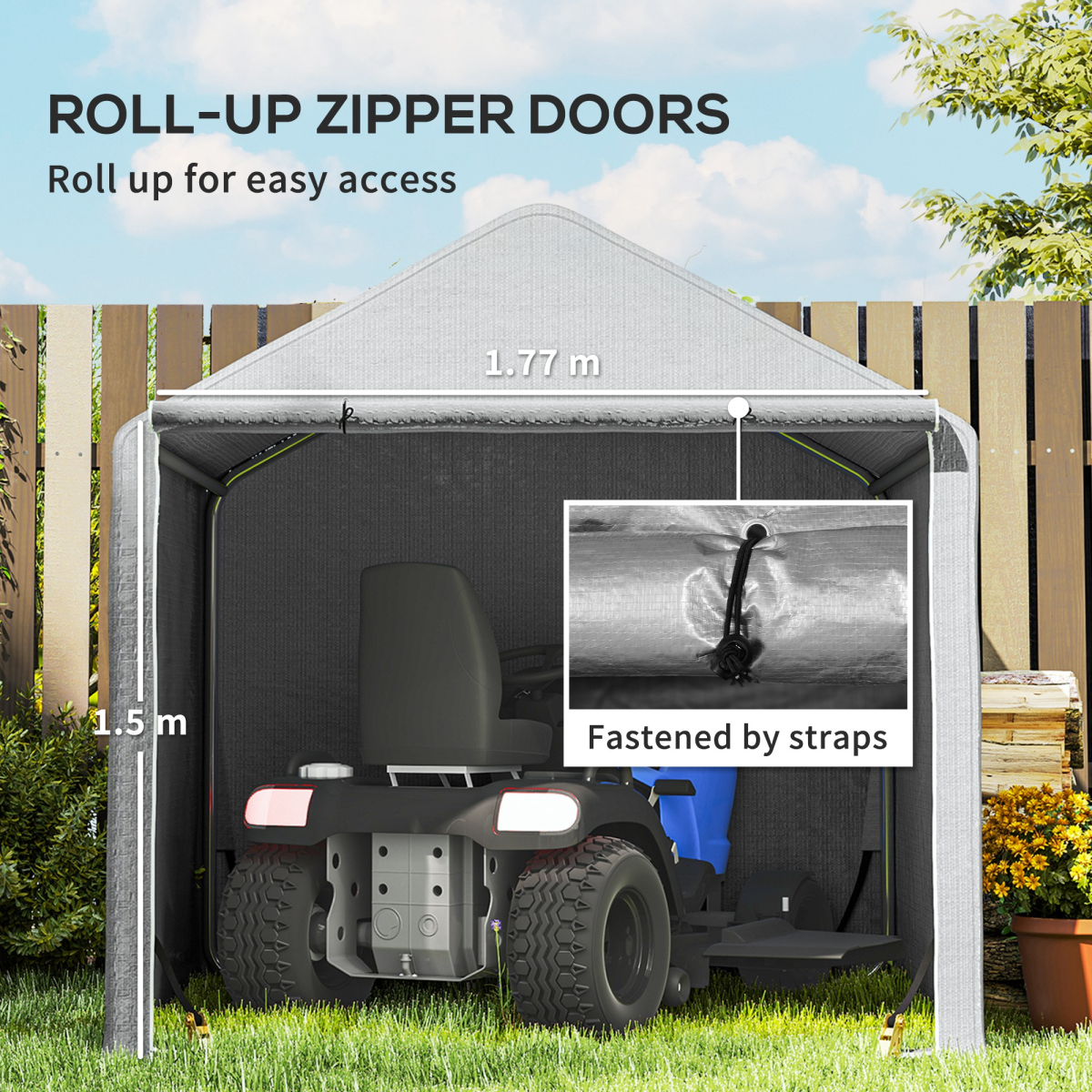 Outsunny Grey Temporary Storage Tent, Waterproof Steel Frame