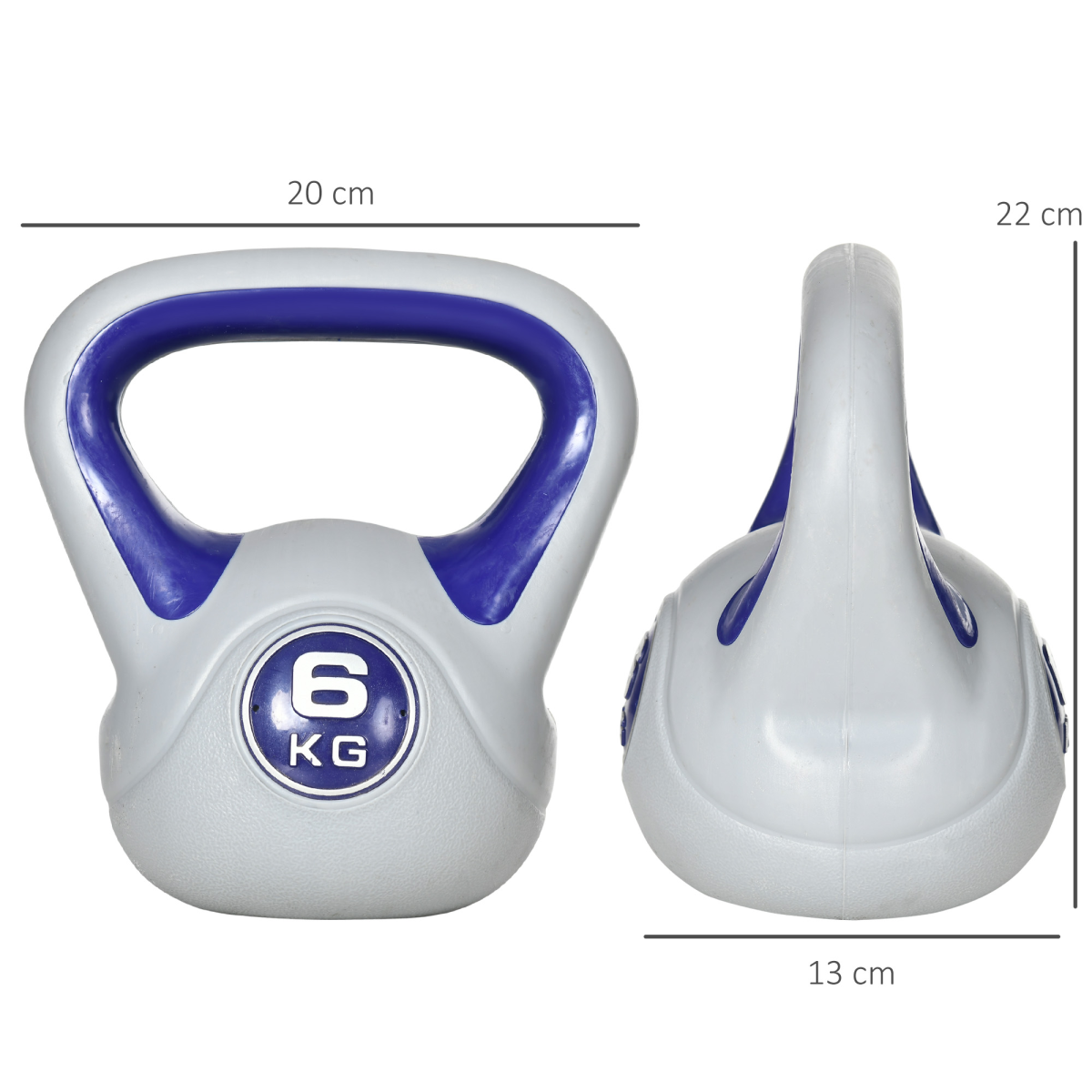 SPORTNOW 6kg Kettlebell with Handle for Home Gym, Purple/Grey