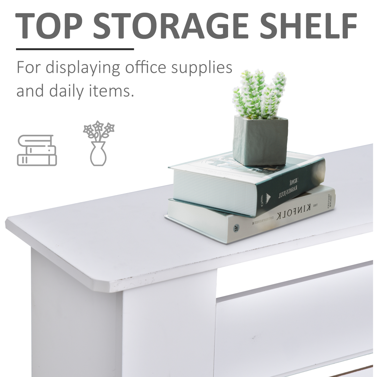 HOMCOM Extendable White Painted MDF Radiator Cover with Slatted Vent Design and Top Shelf