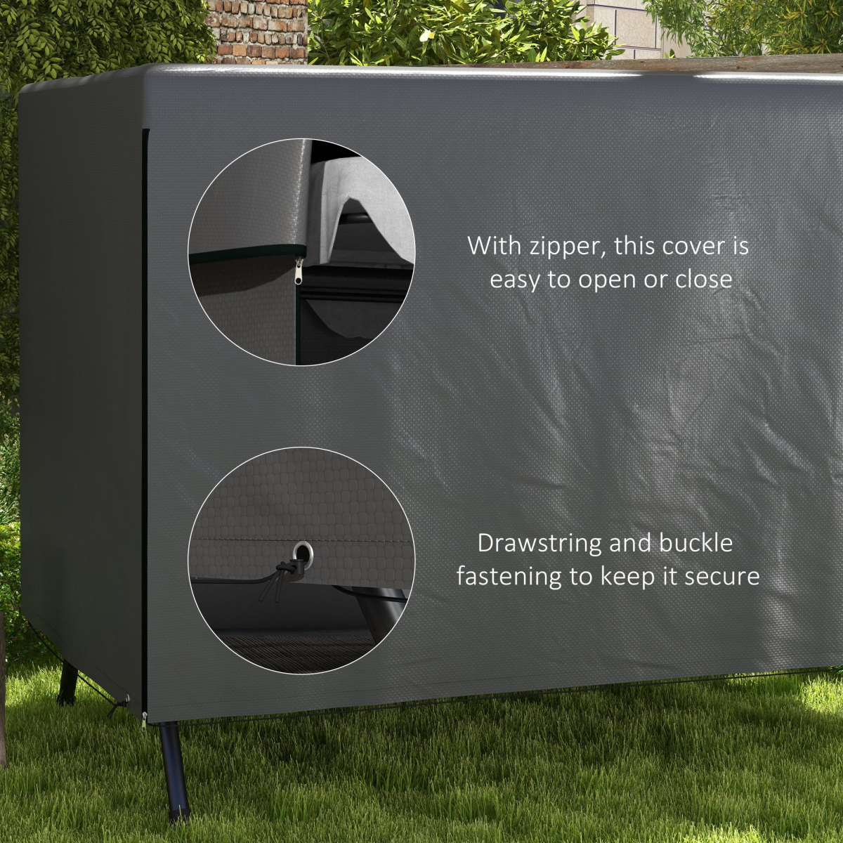 Outsunny Patio Swing Chair Cover, Heavy Duty, Dark Grey, 215x155x150cm