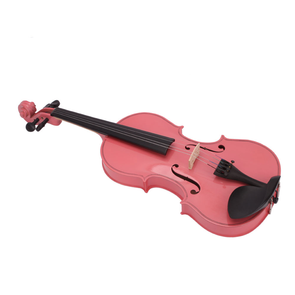 New 1/2 Acoustic Violin Case Bow Rosin Pink