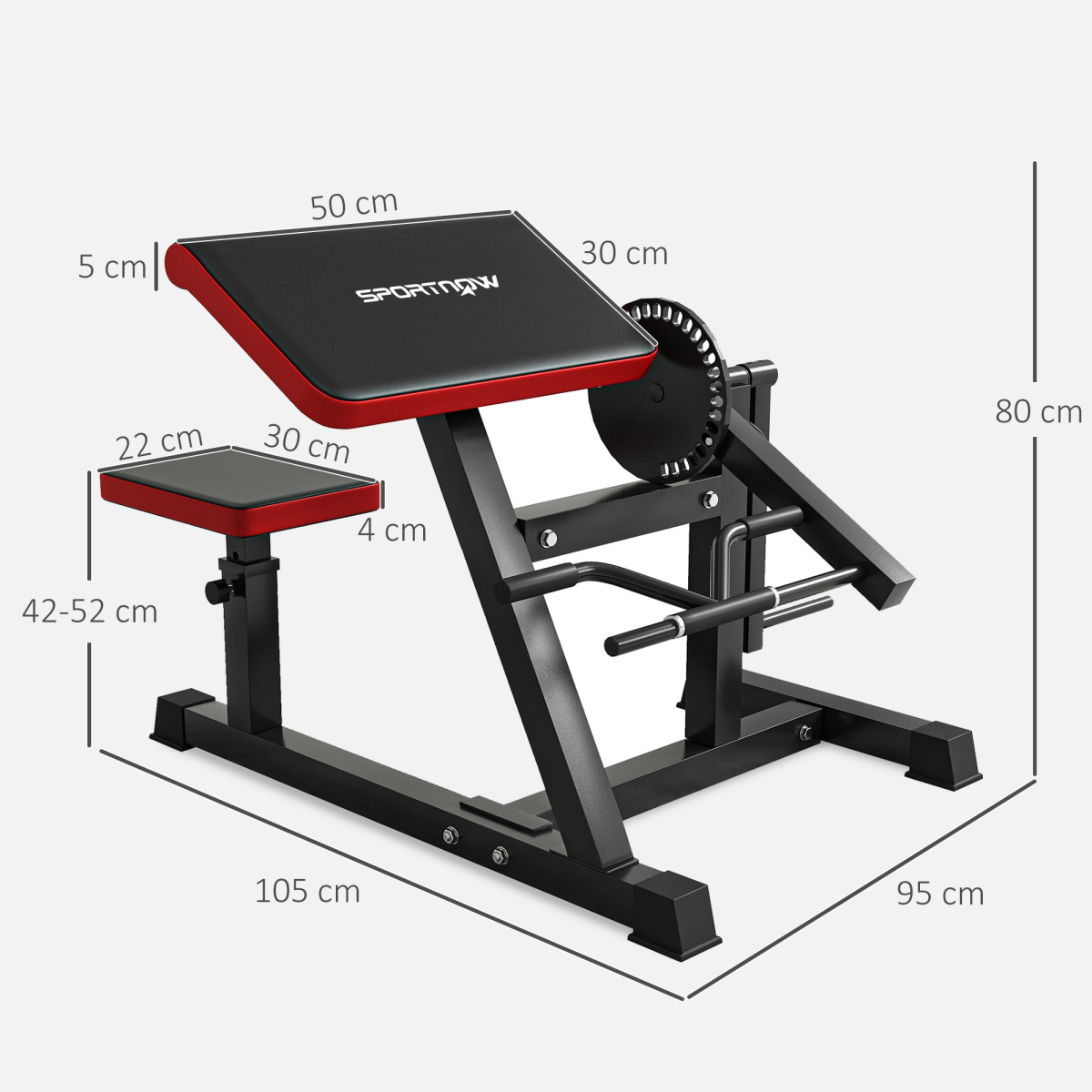 SPORTNOW Adjustable Preacher Curl Bench for Biceps & Triceps, 120 kg